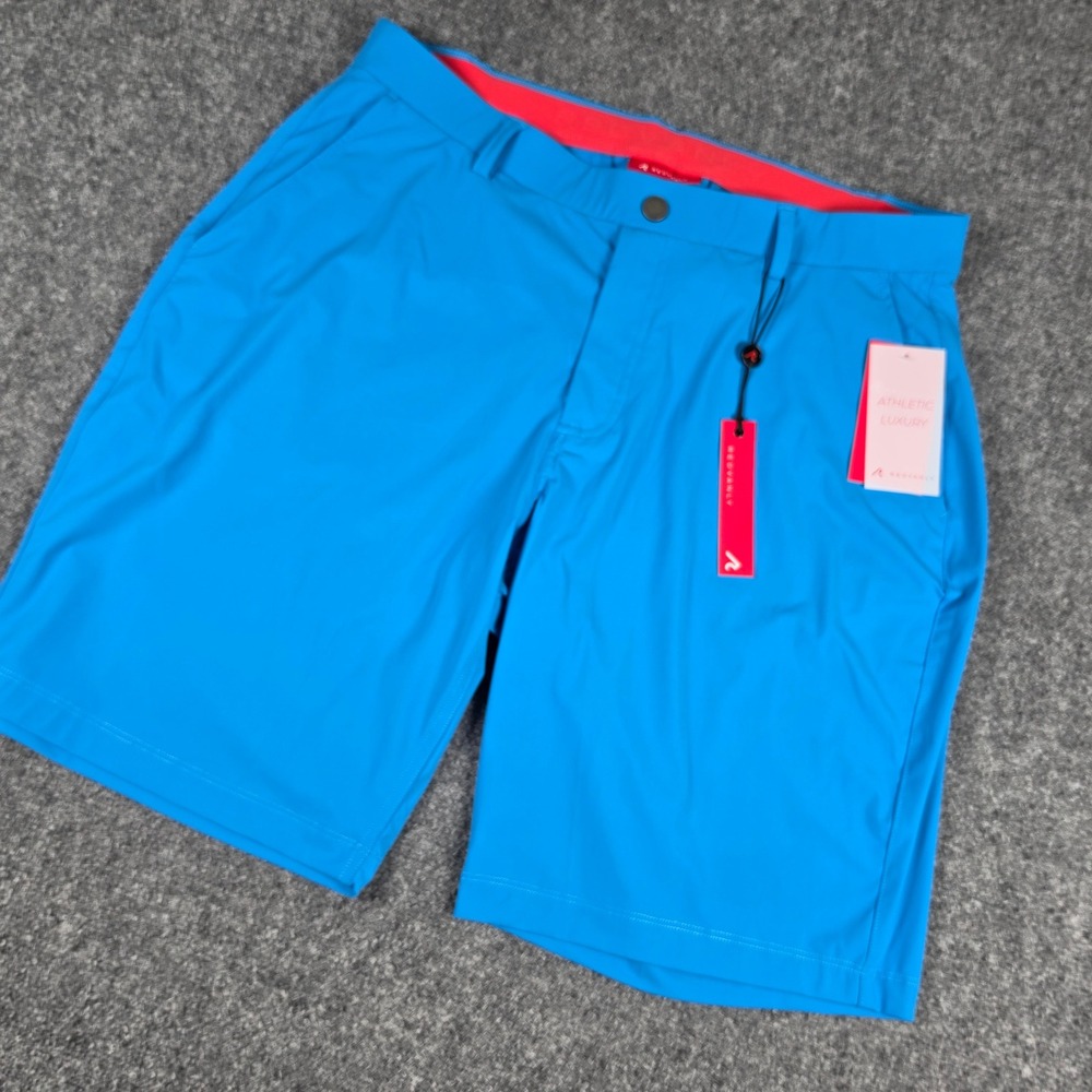 REDVANLY Hanover Shorts Mens XL Ibiza Blue 9" Inseam GLYDING nylon Golf NWT
